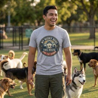 My Husky Runs This House Tee lifestyle photo