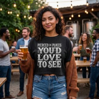 Pierced in Places You'd Love to See Crop Tee lifestyle photo