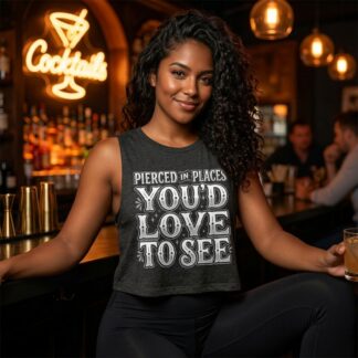 Pierced in Places You'd Love to See Sleeveless Crop Top lifestyle photo