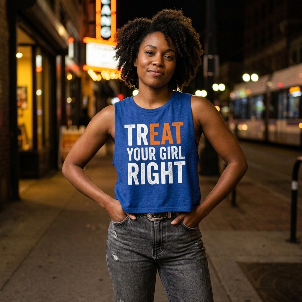 Treat Your Girl Right sleeveless crop top lifestyle photo