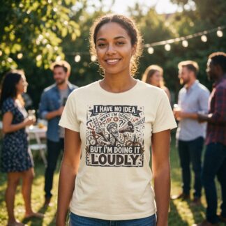 I Have No Idea But I'm Doing It Loudly T-Shirt - Funny & Silly graphic t-shirt design