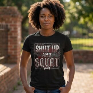 Shut Up and Squat Tee - Shut Up and Squat graphic t-shirt design