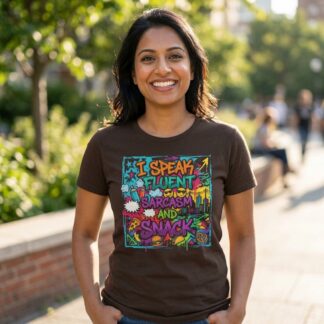 I Speak Fluent Sarcasm And Snack T-Shirt lifestyle photo