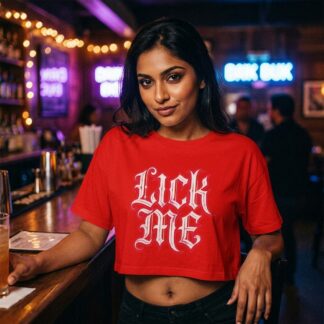 Lick Me crop tee lifestyle photo