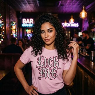 Gothic 'Lick Me' Script Tee lifestyle photo