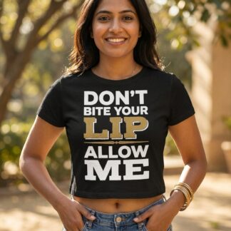 Don't Bite Your Lip Allow Me baby tee lifestyle photo