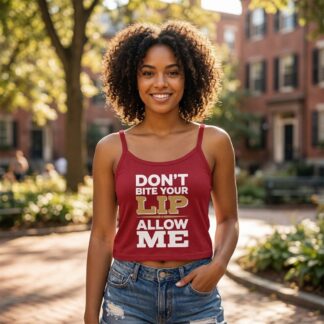 Don't Bite Your Lip Allow Me crop tank top lifestyle photo