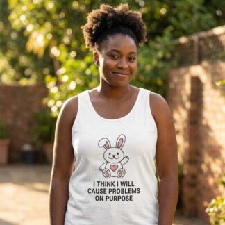 Cute Mischievous Bunny I Think I Will Cause Problems On Purpose Tank lifestyle photo
