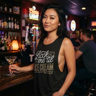 Lick Me 'Til Ice Cream Women's Flowy Scoop Tank lifestyle photo