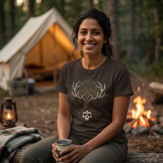 Deer Antler Tree with Skull T-Shirt lifestyle photo