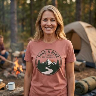 Take a Hike mountain badge, Tee lifestyle photo