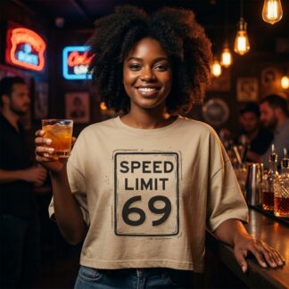 Speed Limit 69 Road Sign Baby Tee lifestyle photo