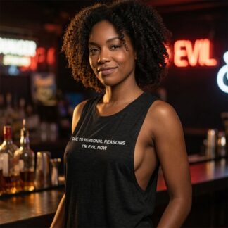 Due to Personal Reasons I'm Evil Now Flowy Scoop Tank Top lifestyle photo