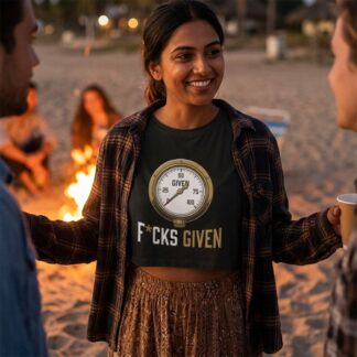 F*cks Given Gauge Women's Crop Tee lifestyle photo