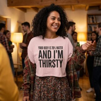Your Body Is 70% Water And I'm Thirsty Crop Tee lifestyle photo