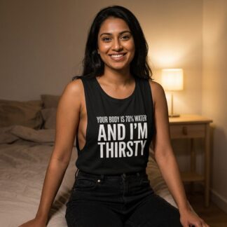 Your Body Is 70% Water And I'm Thirsty Women's Flowy Scoop Muscle Tank lifestyle photo