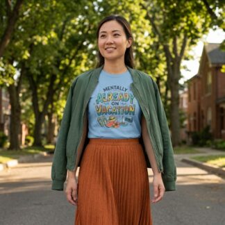 Mentally Already on Vacation T‑Shirt lifestyle photo