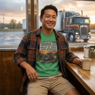 Trucker Life Miles of Road Zero Apologies Tee lifestyle photo