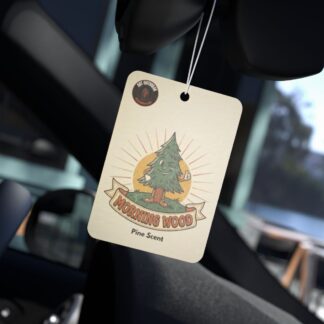 Morning Wood Car Air Freshener | Pine Scent, Retro Tree Illustration