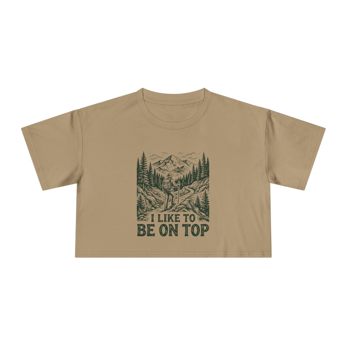 Mountain Landscape I Like To Be On Top Crop Tee | Hiking Outdoor Shirt - Image 10