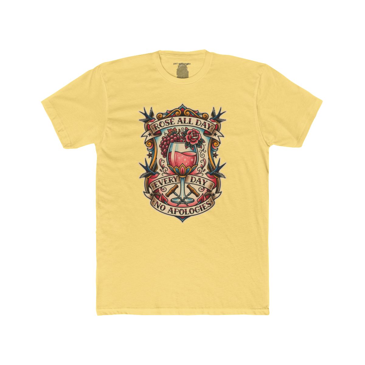 Rose All Day crest design - back view