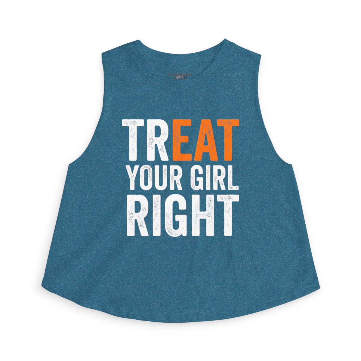 Treat Your Girl Right sleeveless crop top | Typography Mother's Day casual tank - Image 3