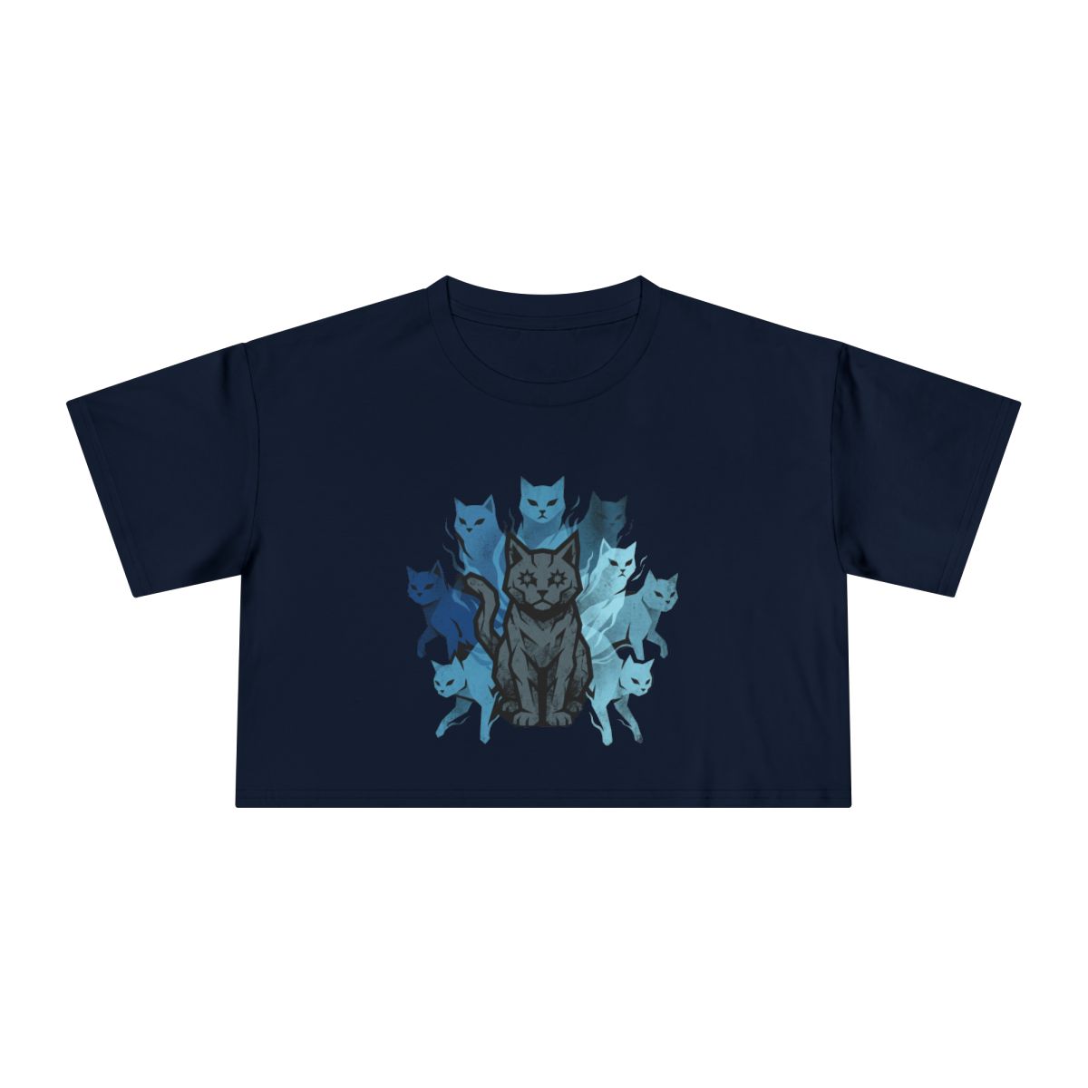 9 Lives of a Cat crop tee | Mystic Cat Illustration - Image 4