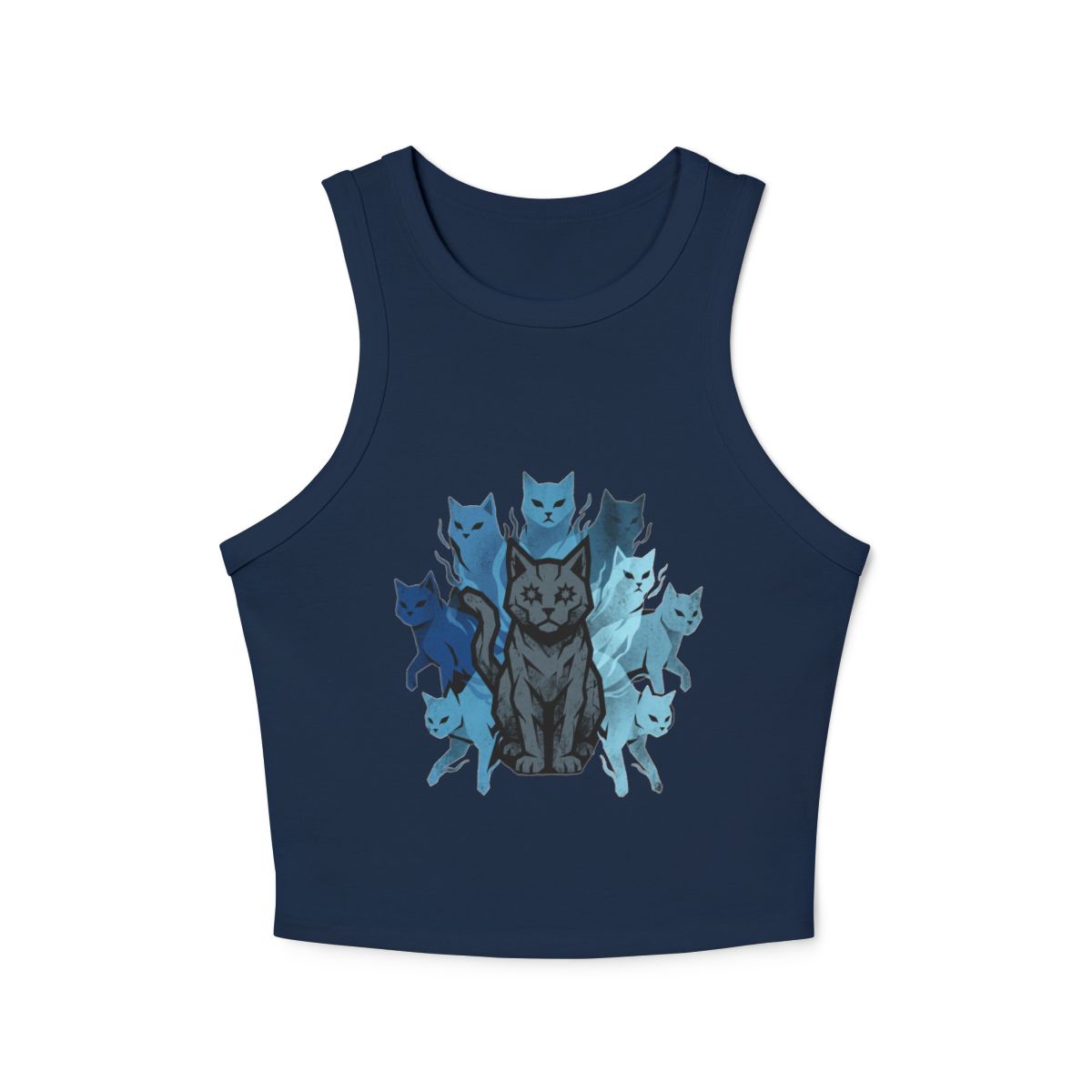 A Cat's 9 Lives Micro Rib Racerback tank top | nature animal art - Image 2