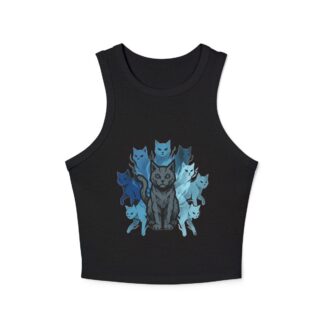 A Cat's 9 Lives Micro Rib Racerback tank top | nature animal art