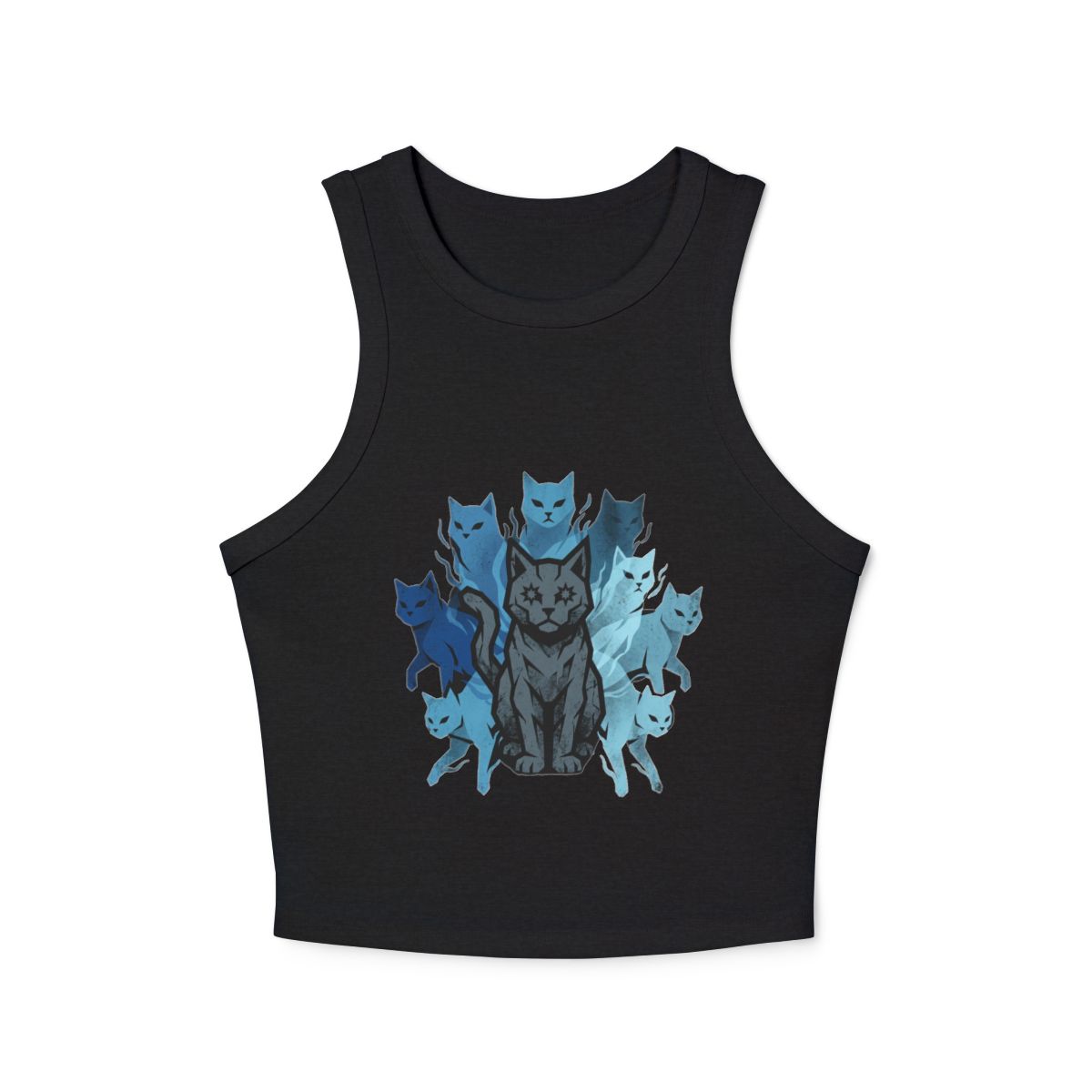 A Cat’s 9 Lives Micro Rib Racerback tank top | nature animal art