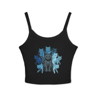 A Cat's 9 Lives spaghetti strap crop graphic tank top | nature design