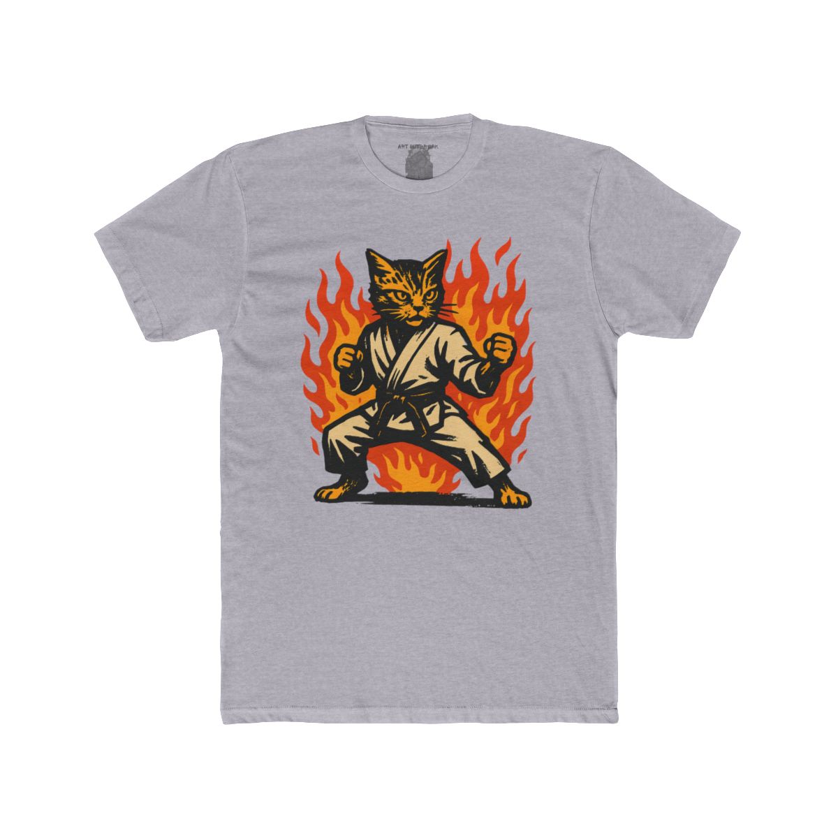 Flaming Karate Cat T-Shirt | Martial Arts Feline Graphic Tee