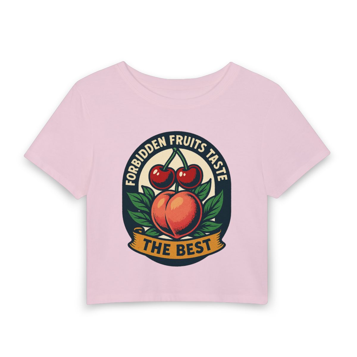 Forbidden Fruits peach and cherries baby tee | Crop Top - Image 4