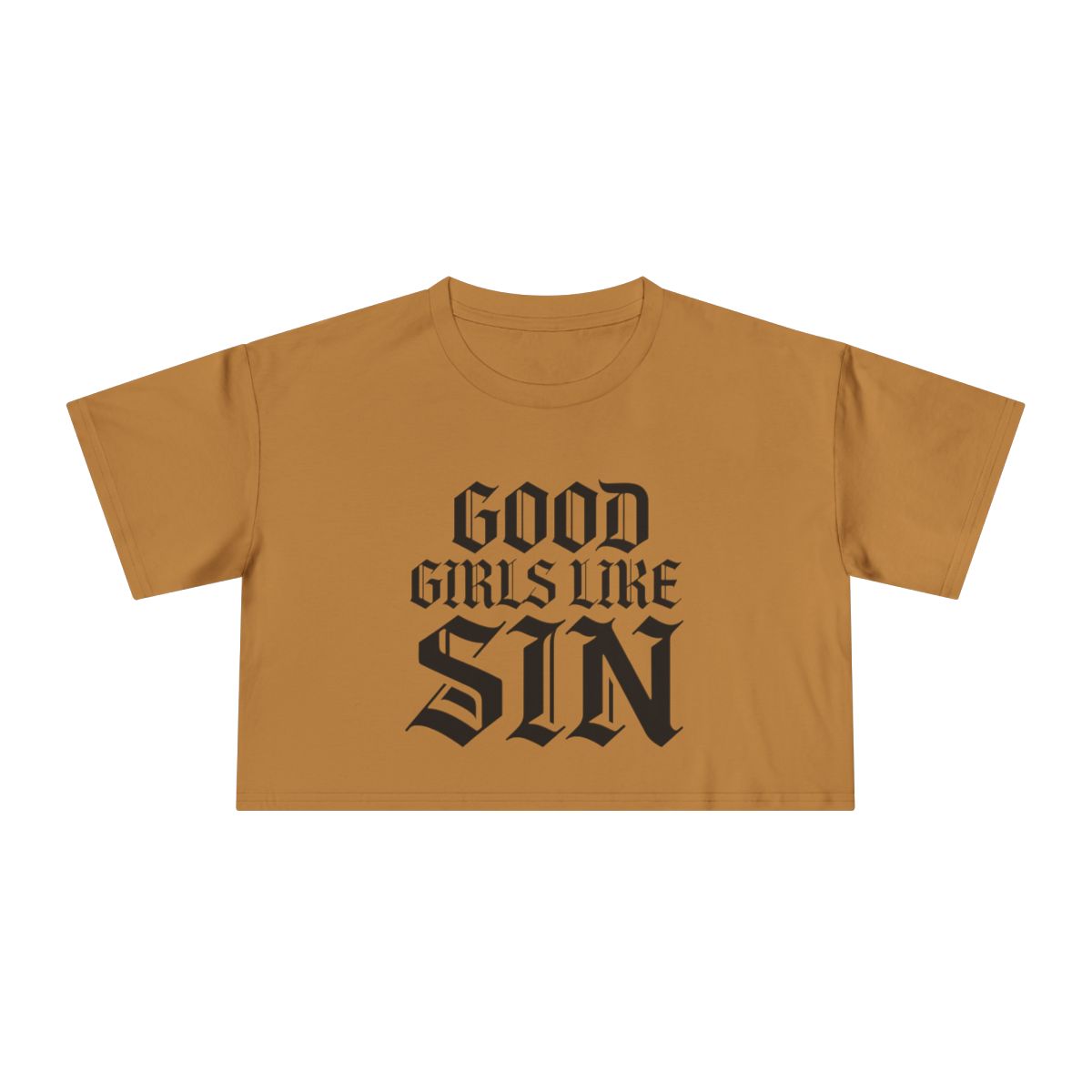 Good Girls Like Sin Crop Tee | Gothic Text Graphic Tee - Image 5