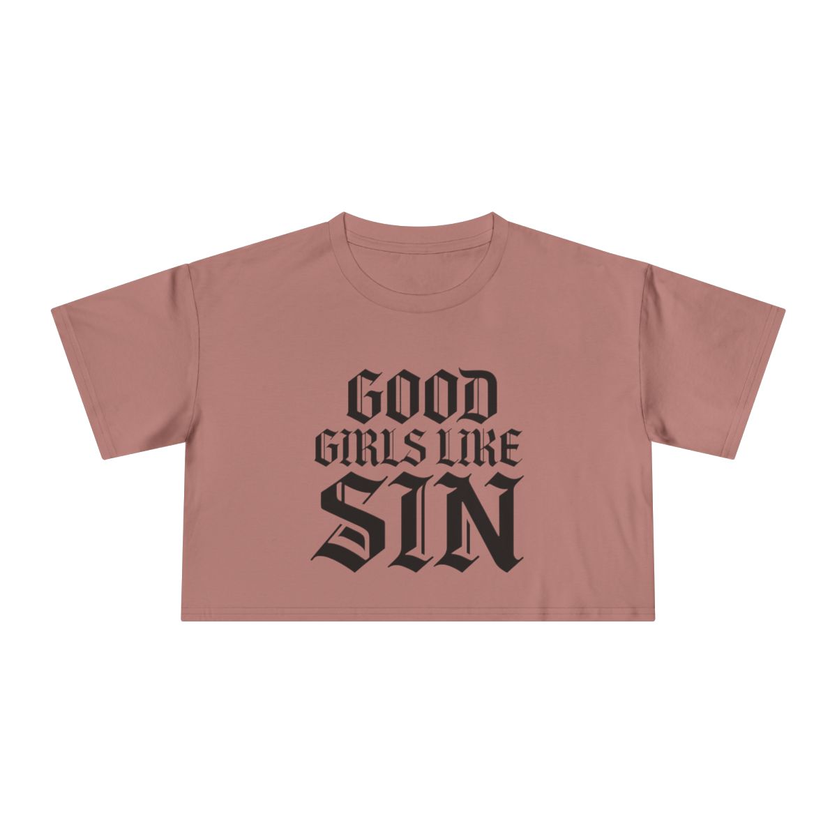 Good Girls Like Sin Crop Tee | Gothic Text Graphic Tee - Image 8
