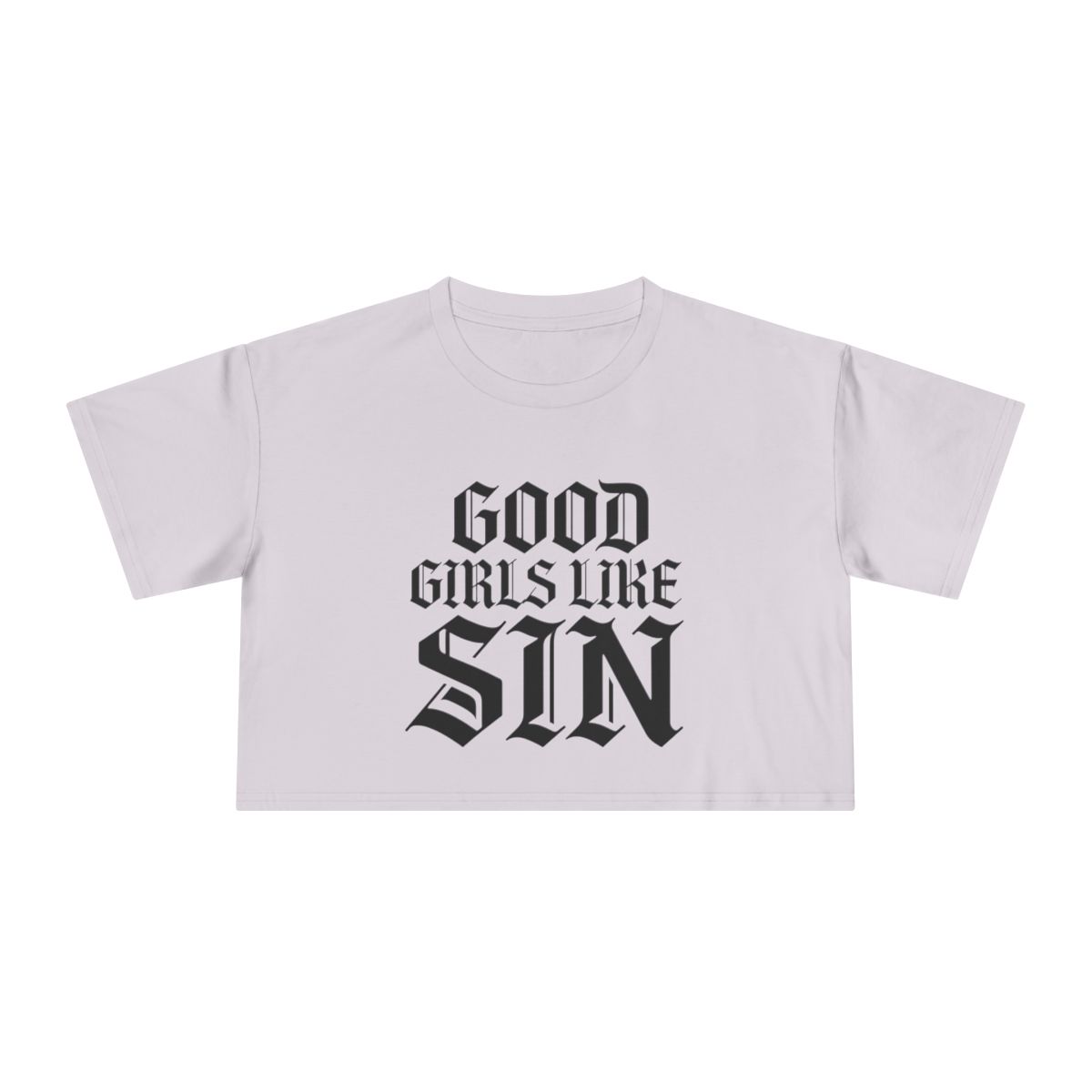 Good Girls Like Sin Crop Tee | Gothic Text Graphic Tee - Image 10