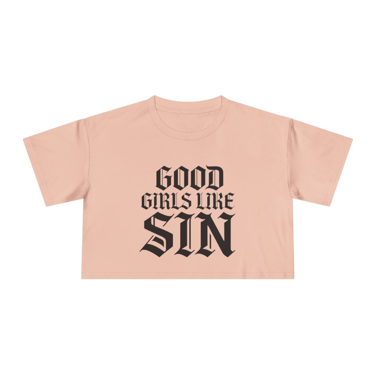 Good Girls Like Sin Crop Tee | Gothic Text Graphic Tee - Image 11
