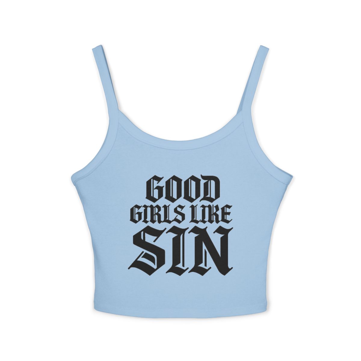 Good Girls Like Sin spaghetti strap crop tank top | Gothic lettering crop camisole - Image 3