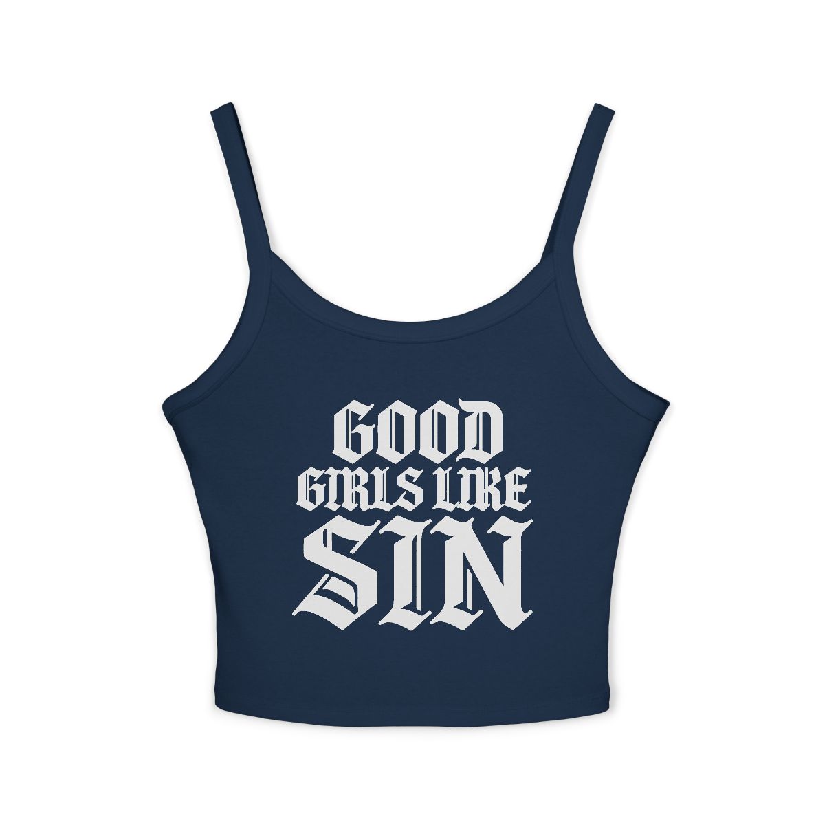 Good Girls Like Sin spaghetti strap crop tank top | Gothic lettering crop camisole - Image 5