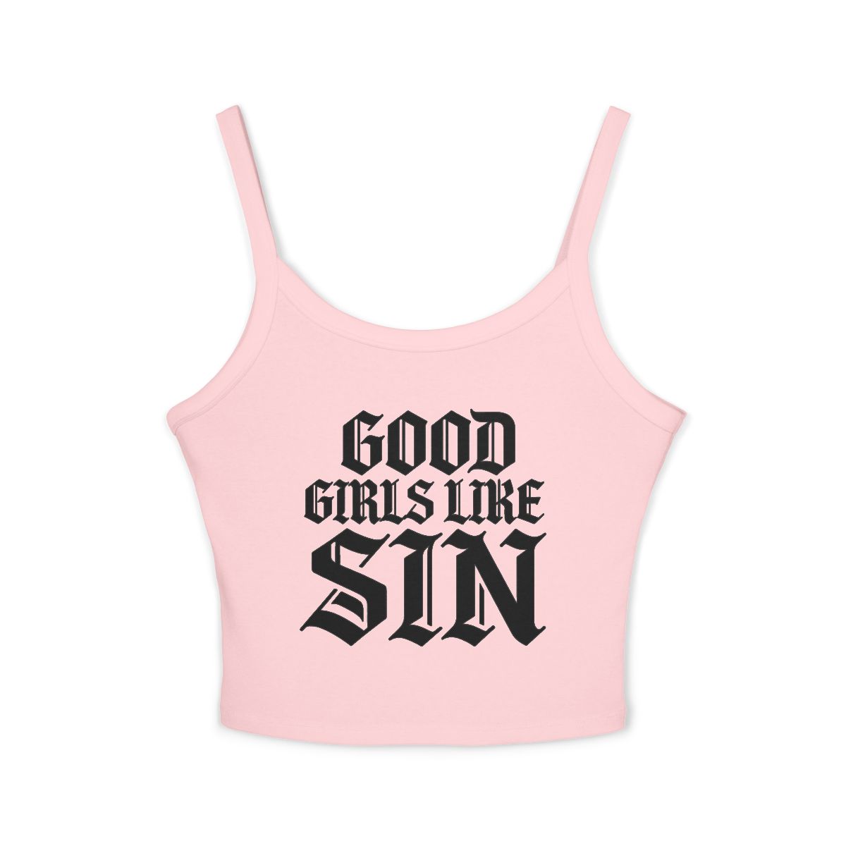 Good Girls Like Sin spaghetti strap crop tank top | Gothic lettering crop camisole - Image 6