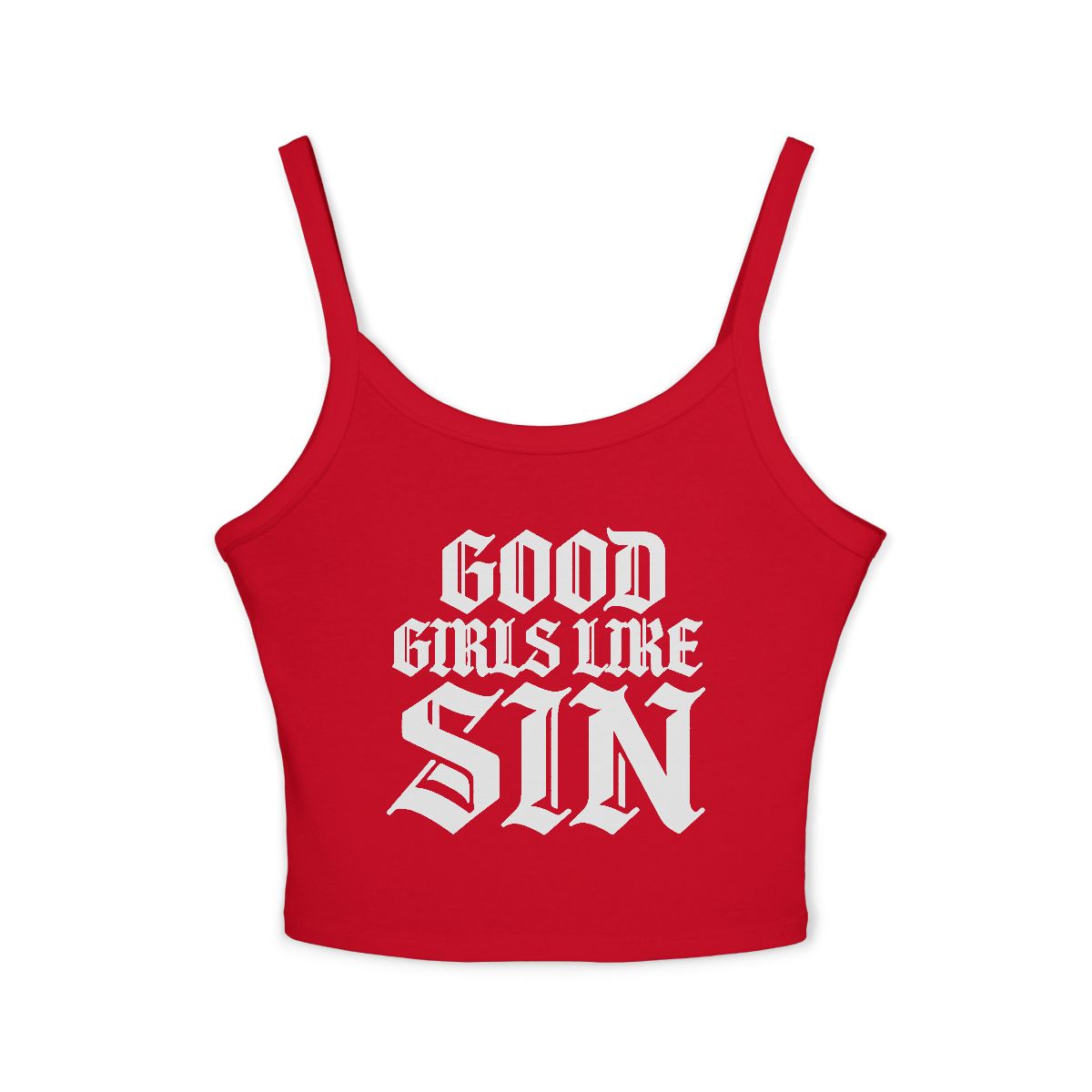 Good Girls Like Sin spaghetti strap crop tank top | Gothic lettering crop camisole - Image 7