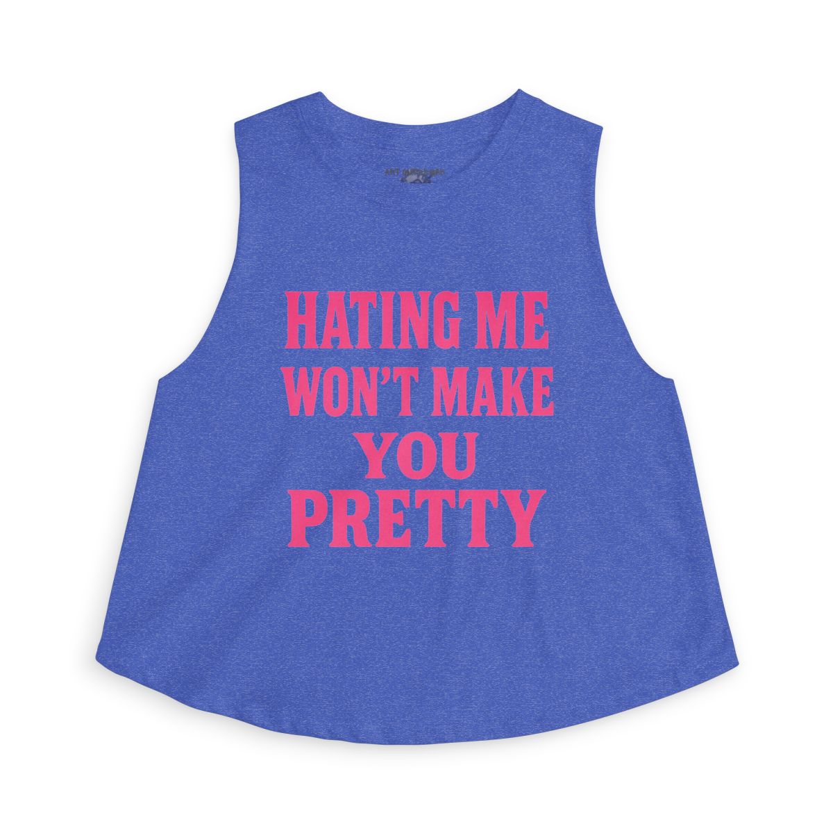 Hating Me Won't Make You Pretty Sleeveless Crop Top | Pink Slogan Tank - Image 5