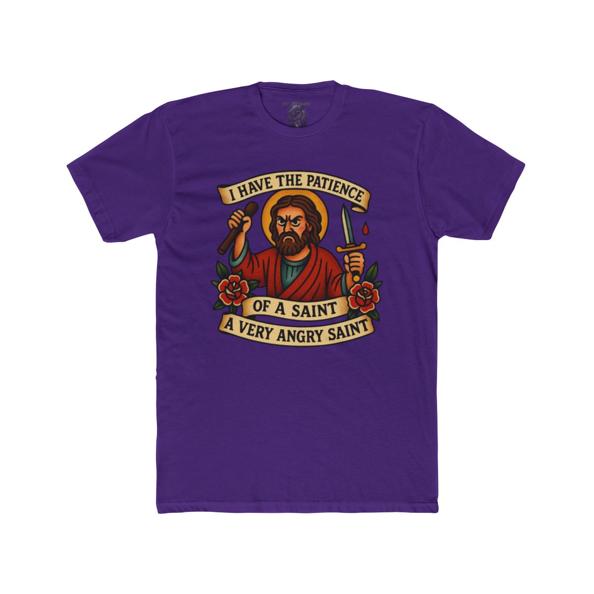 I Have The Patience of a Saint T-Shirt | Saint Illustration, Humorous Religious Tee - Image 13