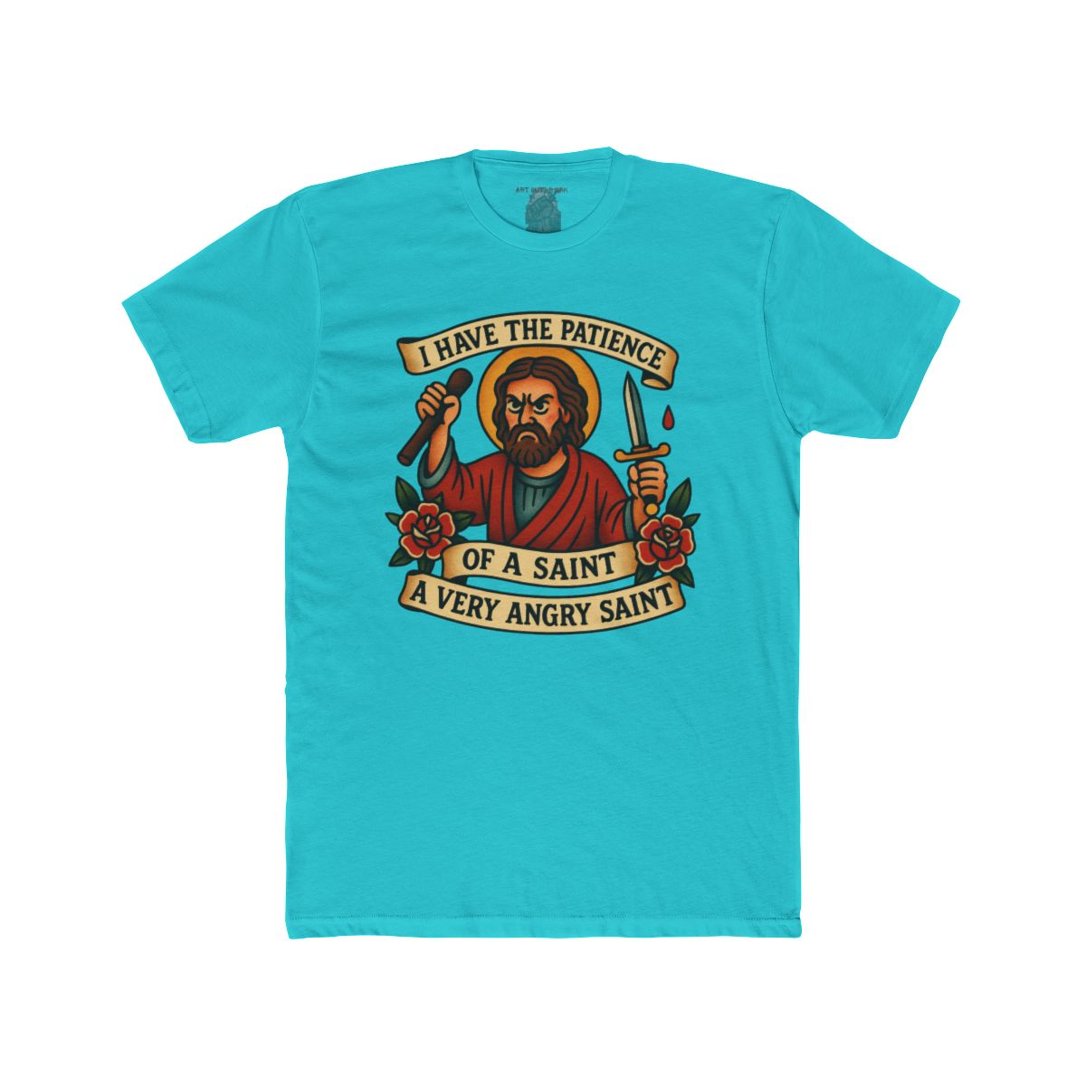 I Have The Patience of a Saint T-Shirt | Saint Illustration, Humorous Religious Tee - Image 14