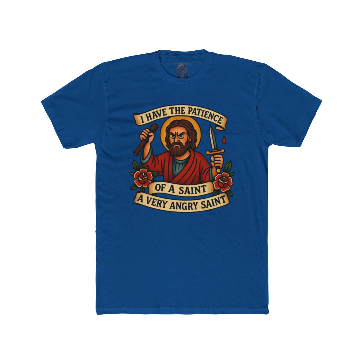 I Have The Patience of a Saint T-Shirt | Saint Illustration, Humorous Religious Tee - Image 3