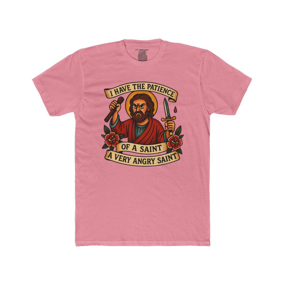 I Have The Patience of a Saint T-Shirt | Saint Illustration, Humorous Religious Tee - Image 10