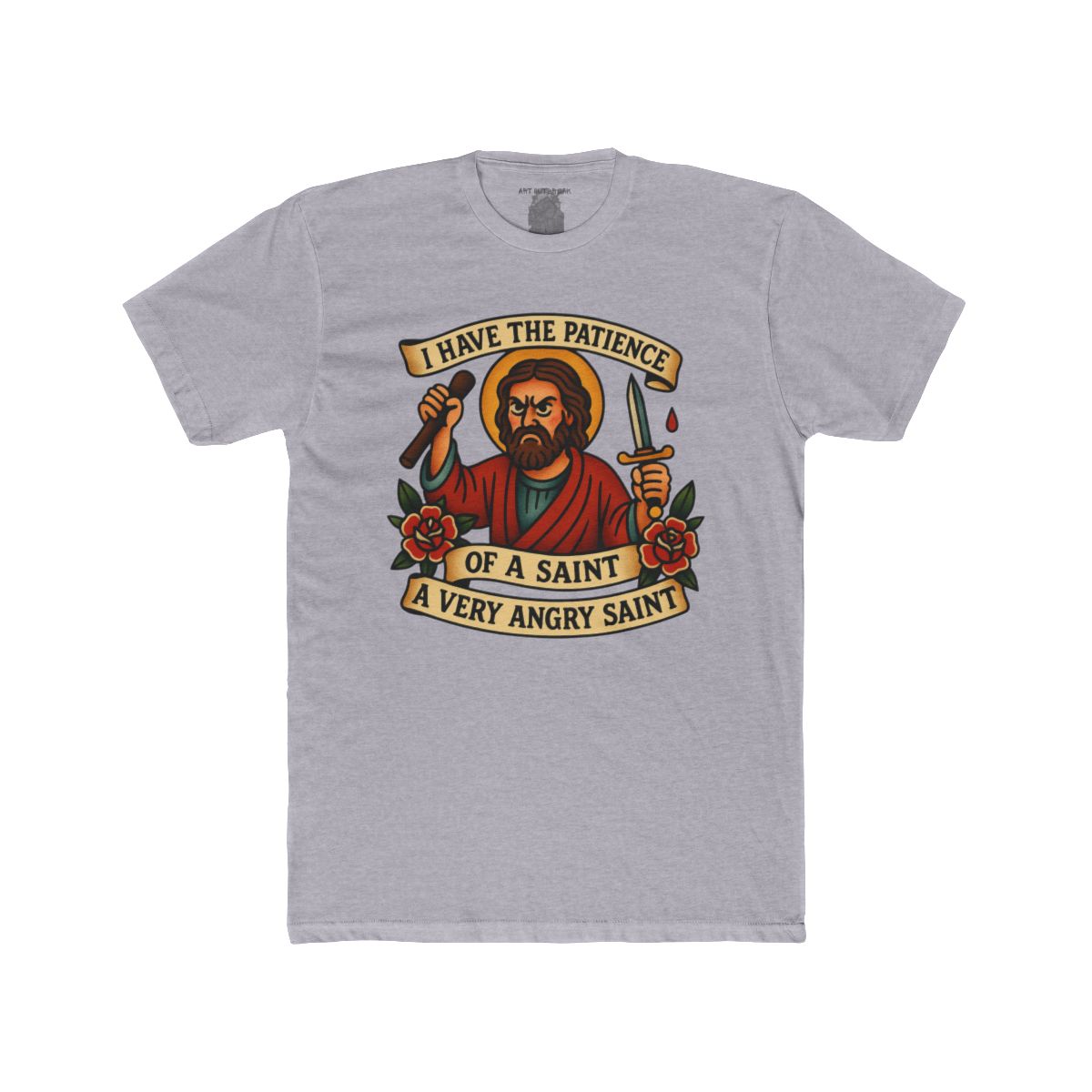 I Have The Patience of a Saint T-Shirt | Saint Illustration, Humorous Religious Tee
