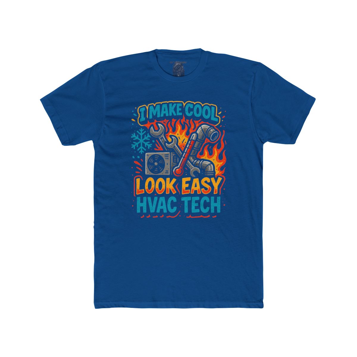 I Make Cool Look Easy HVAC Tech T-Shirt | HVAC Tools & Flame Graphic - Image 3