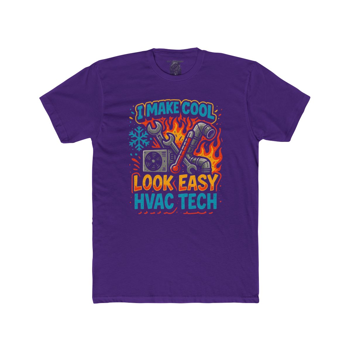 I Make Cool Look Easy HVAC Tech T-Shirt | HVAC Tools & Flame Graphic - Image 10