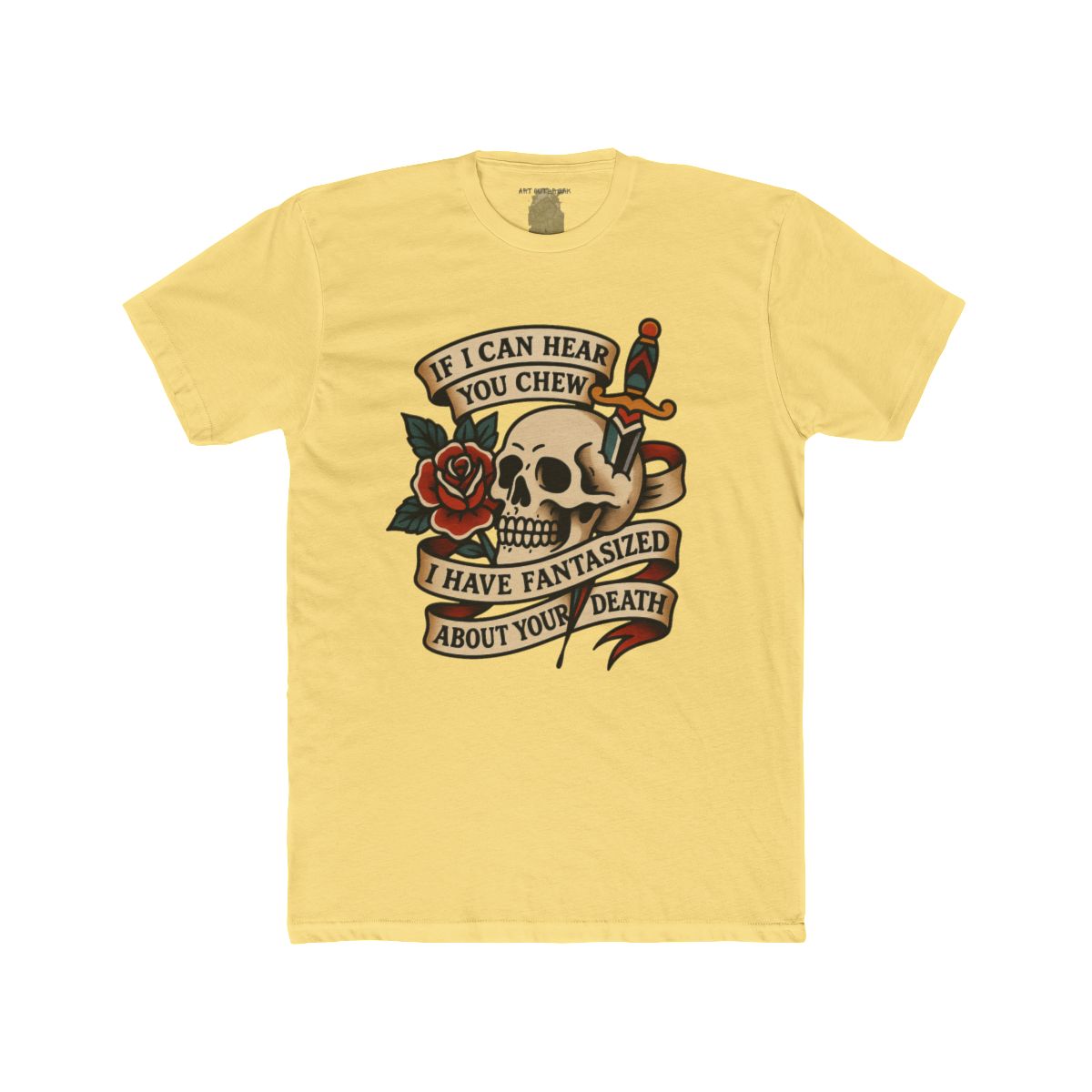 If I Can Hear You Chew I Have Fantasized About Your Death T-Shirt | Skull Rose Dagger graphic tee - Image 3